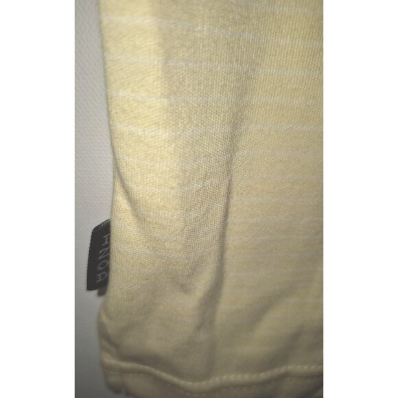 Izod Mens Yellow Striped Polo Shirt Embroidered Logo Large - Picture 7 of 8